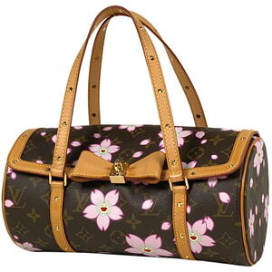 Louis Vuitton Papillon Cherry Blossom Takashi Murakami Handbag Brown